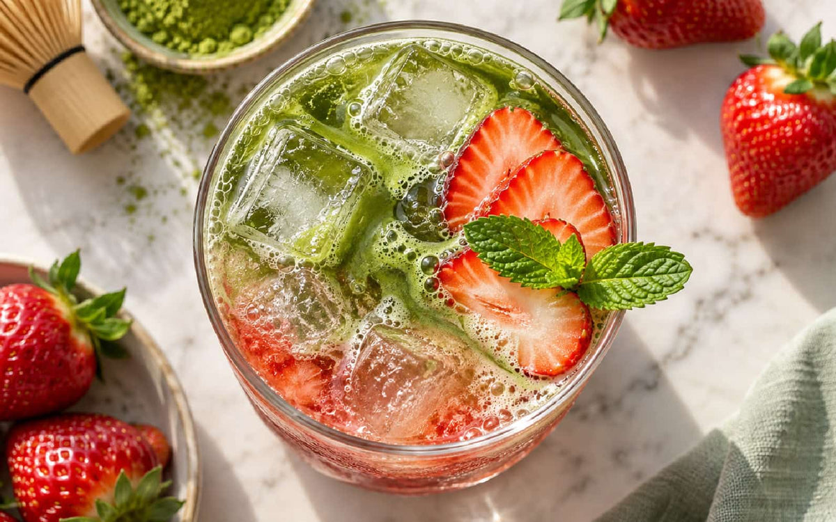 Strawberry Matcha Spritz