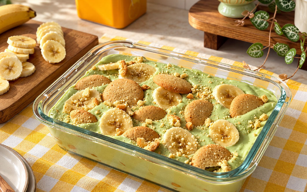 Protein Matcha Banana Pudding